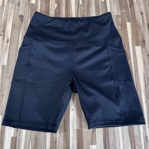 Women's Black High-Rise Bike Shorts